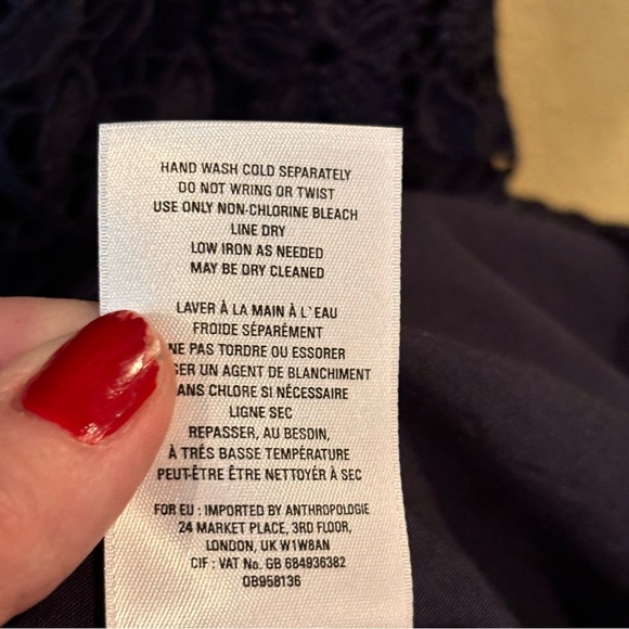 NWT Anthropologie Charleston Lace Dress, Navy Blue, size 2, Easter Party Event - Picture 9 of 11